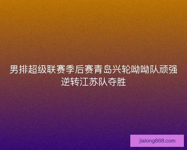男排超级联赛季后赛青岛兴轮呦呦队顽强逆转江苏队夺胜 男排超级联赛季后赛青岛兴轮呦呦队顽强逆转江苏队夺胜
